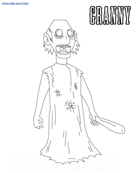 Баба ГРЕННИ раскраска