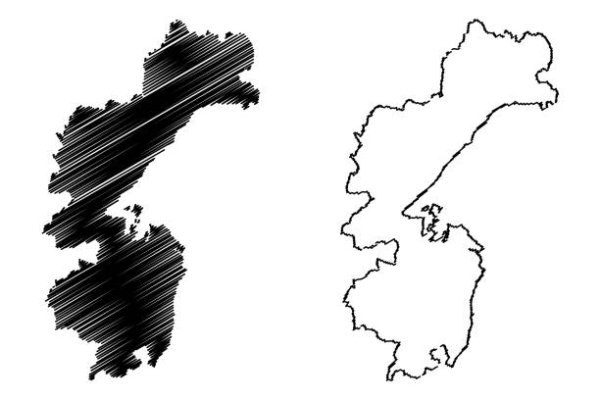Карта Хабаровского края вектор