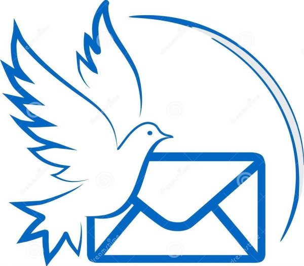 Трафарет голубь с конвертом