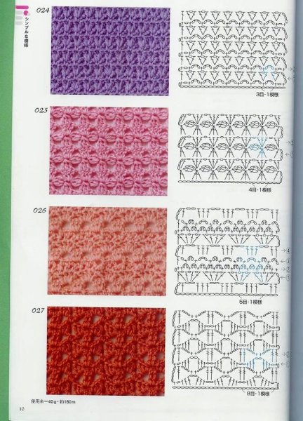 Рельефная вязка крючком схемы и описание