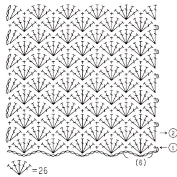 Рисунки крючком со схемами для кофточек вязания и описанием