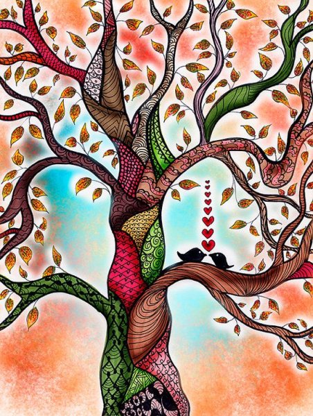 Зентанглы дерево