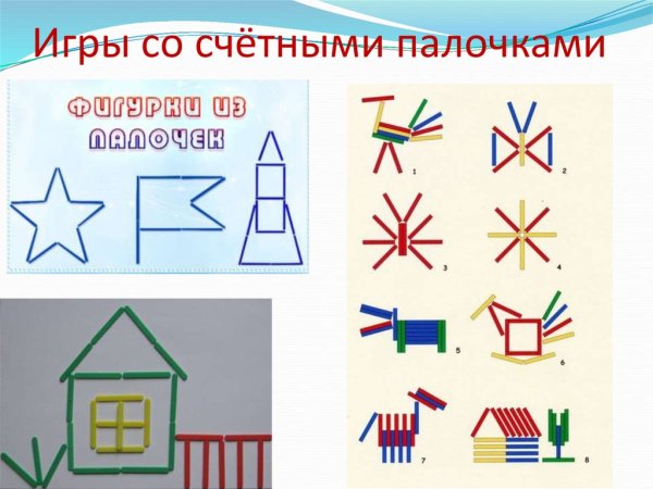 Выкладывание фигур из счетных палочек для дошкольников