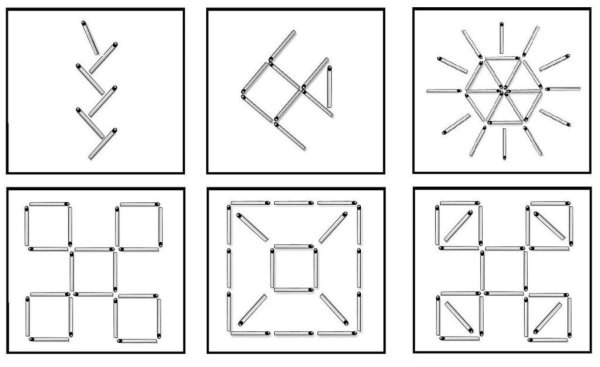 Выкладывание фигур из спичек для детей