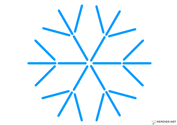 Выкладывание снежинок из счетных палочек