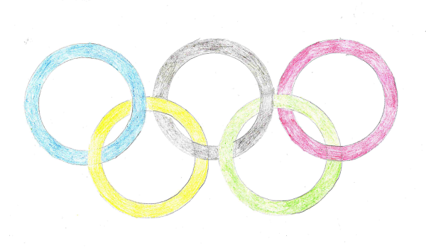 Рисование Олимпийские кольца