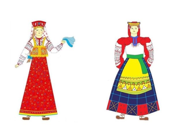 Народный праздничный костюм изо