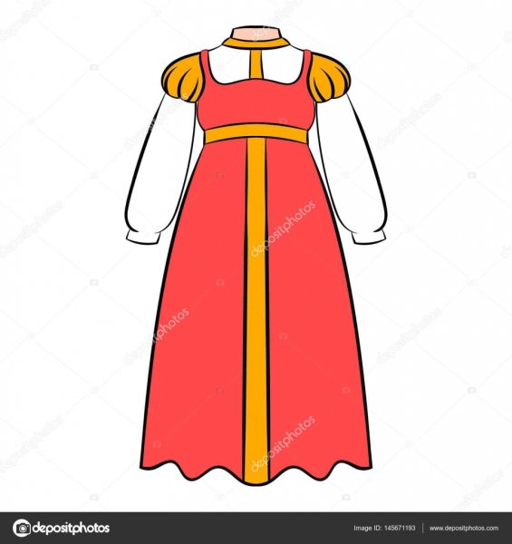 Народный сарафан для рисования