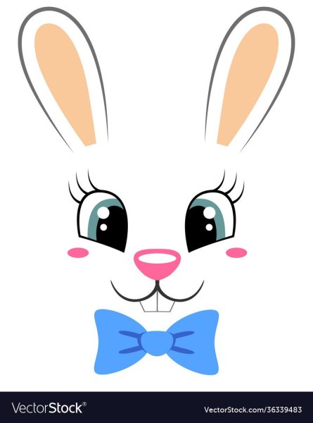 Мордочка зайки для аппликации