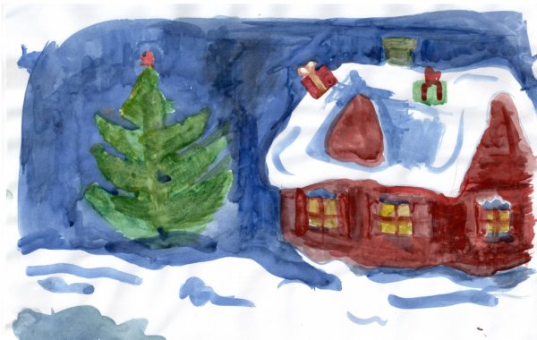 Зима рисунок для детей