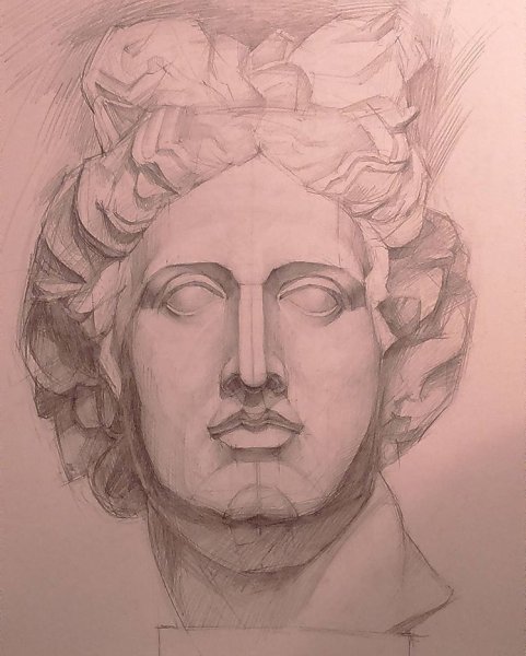 Гипсовая голова Аполлона Академический