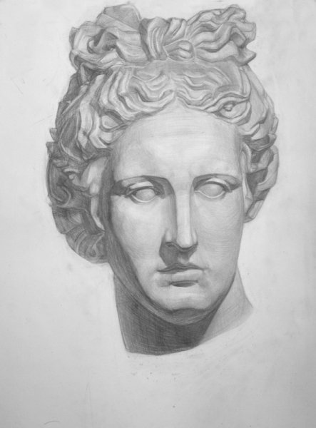 Гипсовая голова Аполлона Академический