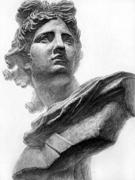 Гипсовая голова Аполлона построение