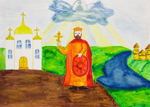 Раскраска князь Владимир крещение Руси