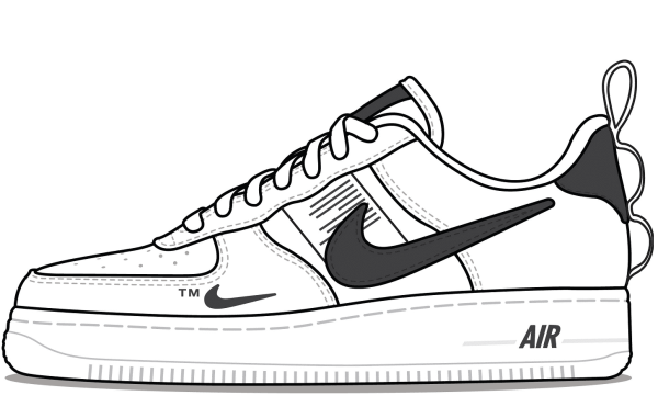 Nike Air Force 1 раскраска