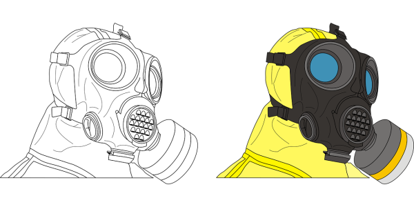 Череп в респираторе