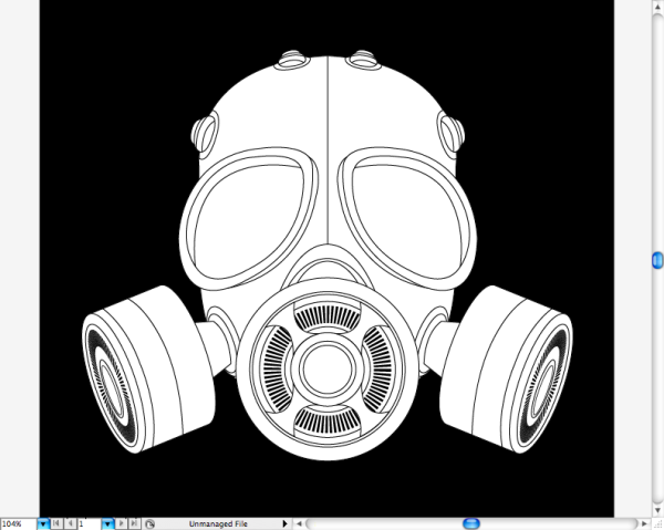 Противогаз черно белый