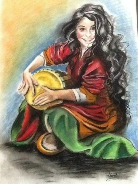 Цыганка и цыган рисунок