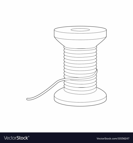 Катушка ниток черно белая