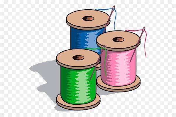 Катушка ниток с иголкой