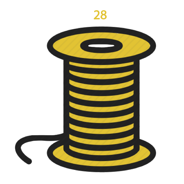 Нитка черно белая