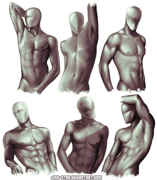 Мужской торс сбоку референс