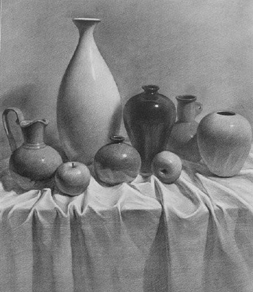 Натюрморт рисунок карандашом