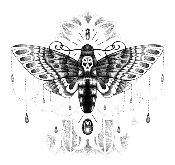 Татуировка Бражник мертвая голова