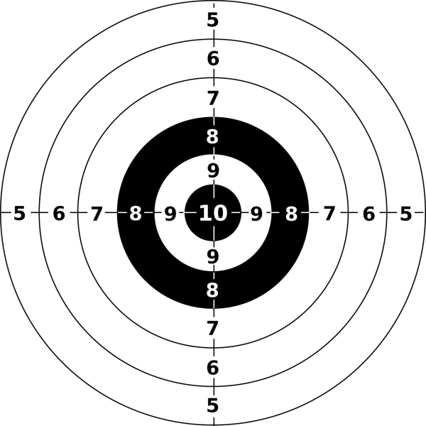 Мишень для воздушки 10 метров а4