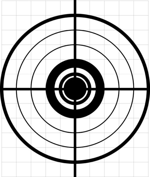 Мишень для стрельбы на 50 метров для нарезного оружия
