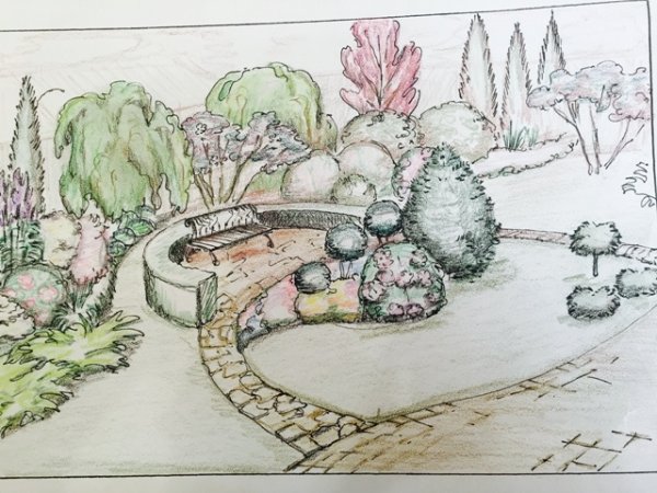 Эскиз архитектурно ландшафтного пространства