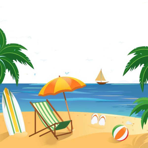 Пляж мультяшный