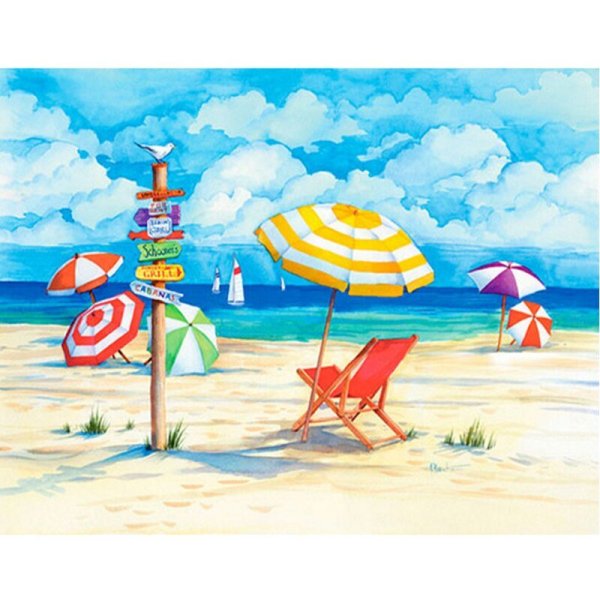 Рисунок пляжа и моря