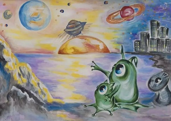 Рисунки на тему космос для детей