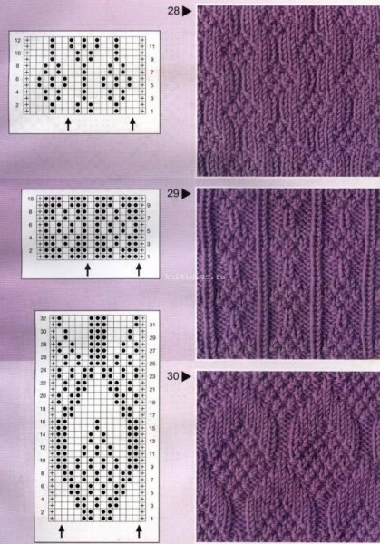 Вязание лицевыми и изнаночными петлями узоры и схемы