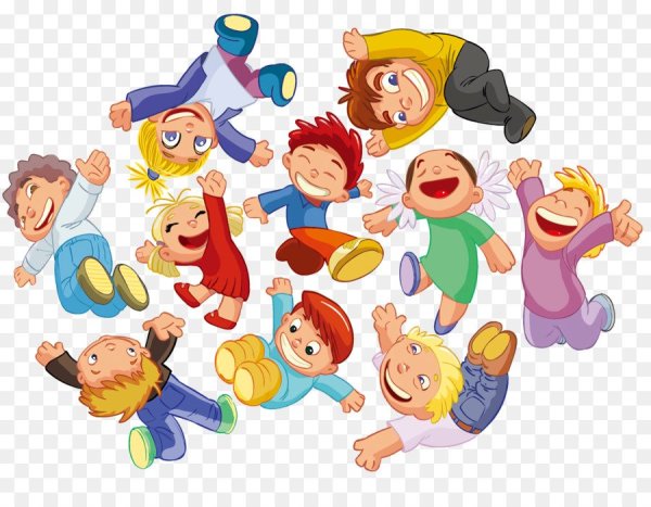 Много веселых детей