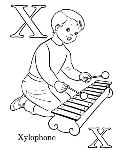 Ксилофон раскраска