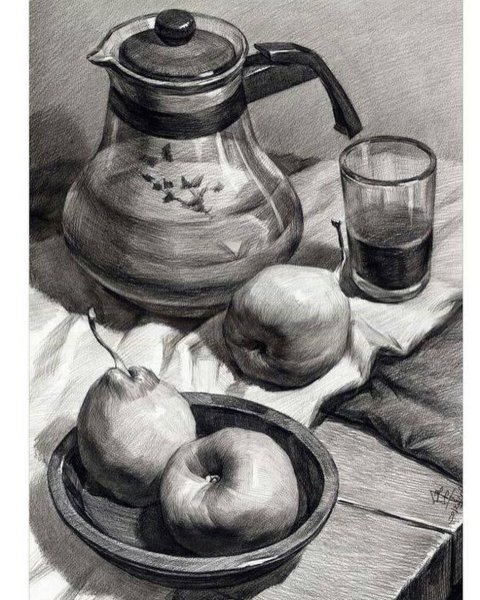 Натюрморт углем МАРХИ