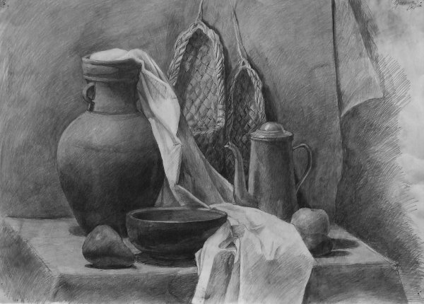 Натюрморт гризайль Академия художеств