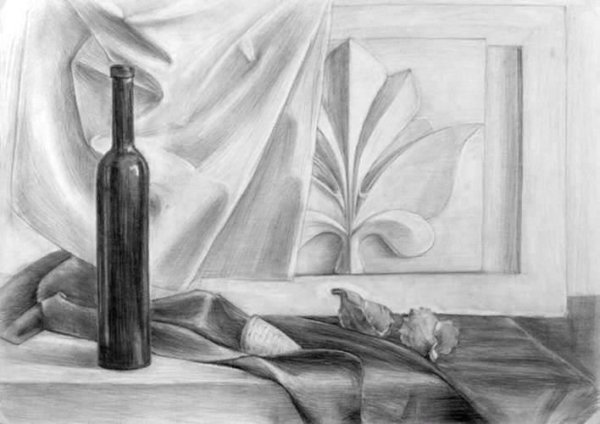 Натюрморт с гипсовым рельефом