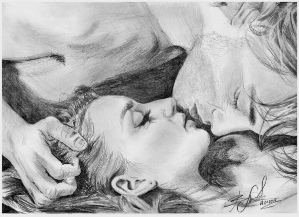 Поцелуй рисунки красивые