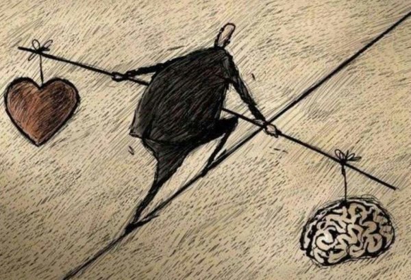 Пейзаж в силуэте человека