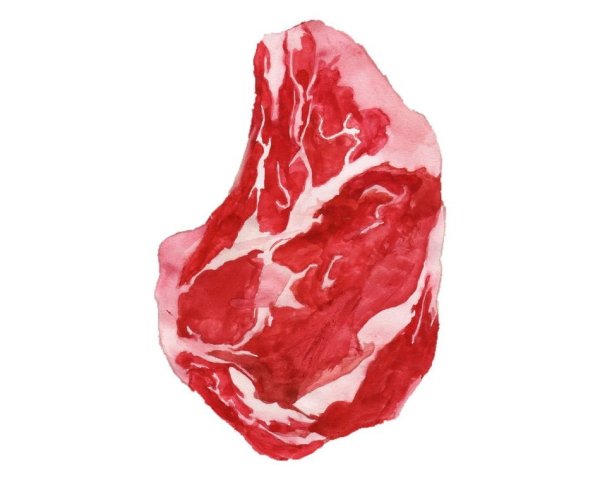 Мясо акварель