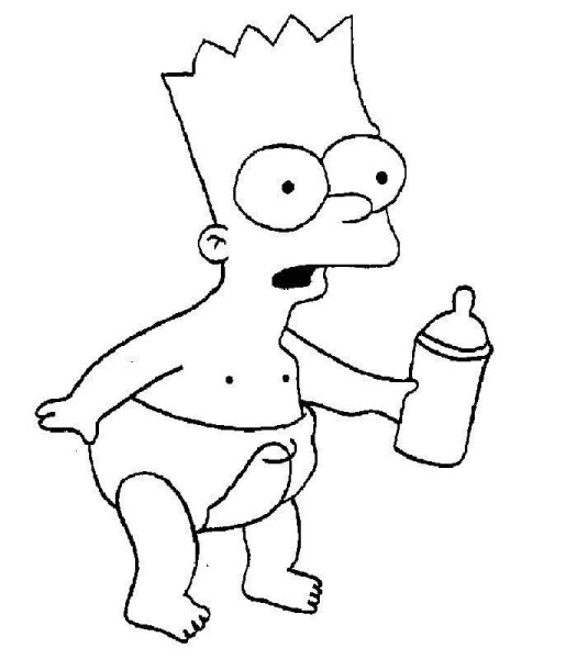 Барт симпсон поэтапно