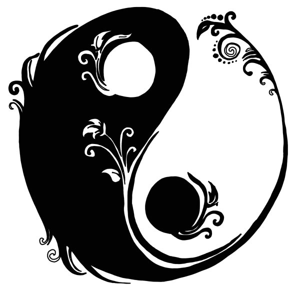 Тату Инь Янь для девушек эскизы