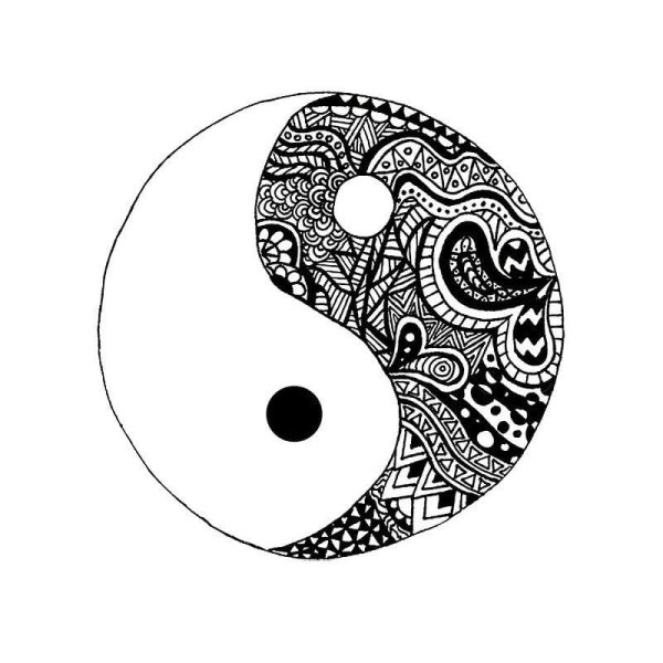 Рисунки для скетчбука Инь Янь