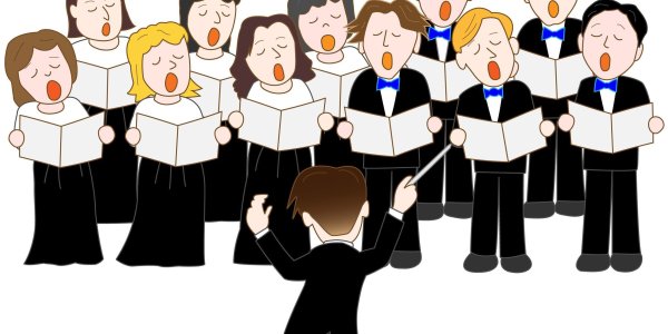 Хор на белом фоне