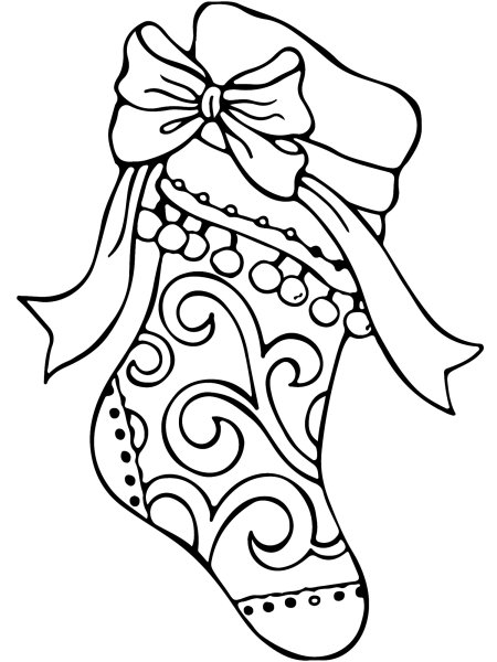 Рождественский носок раскраска