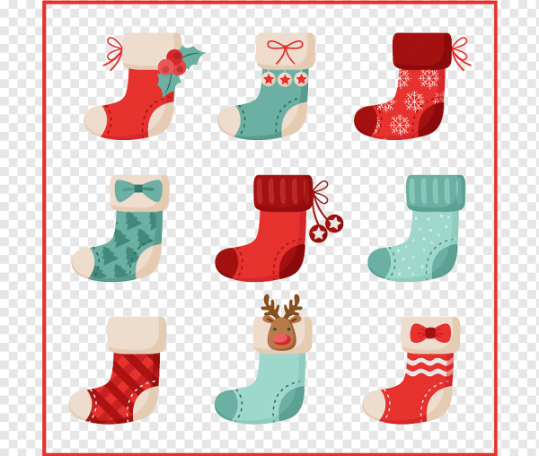 Новогодние носки для вырезания