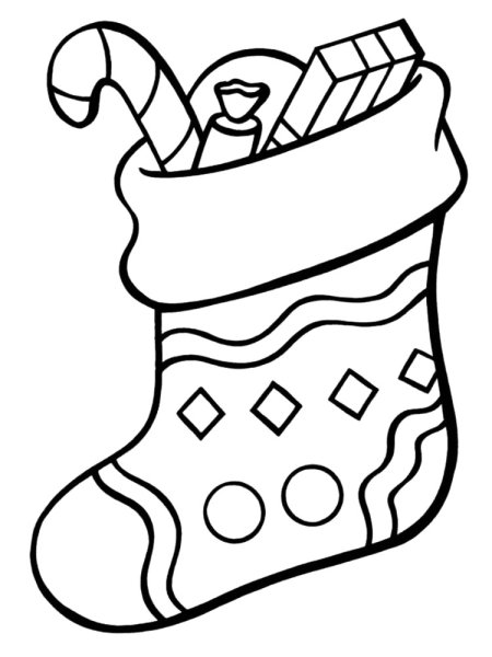 Рождественский носок раскраска